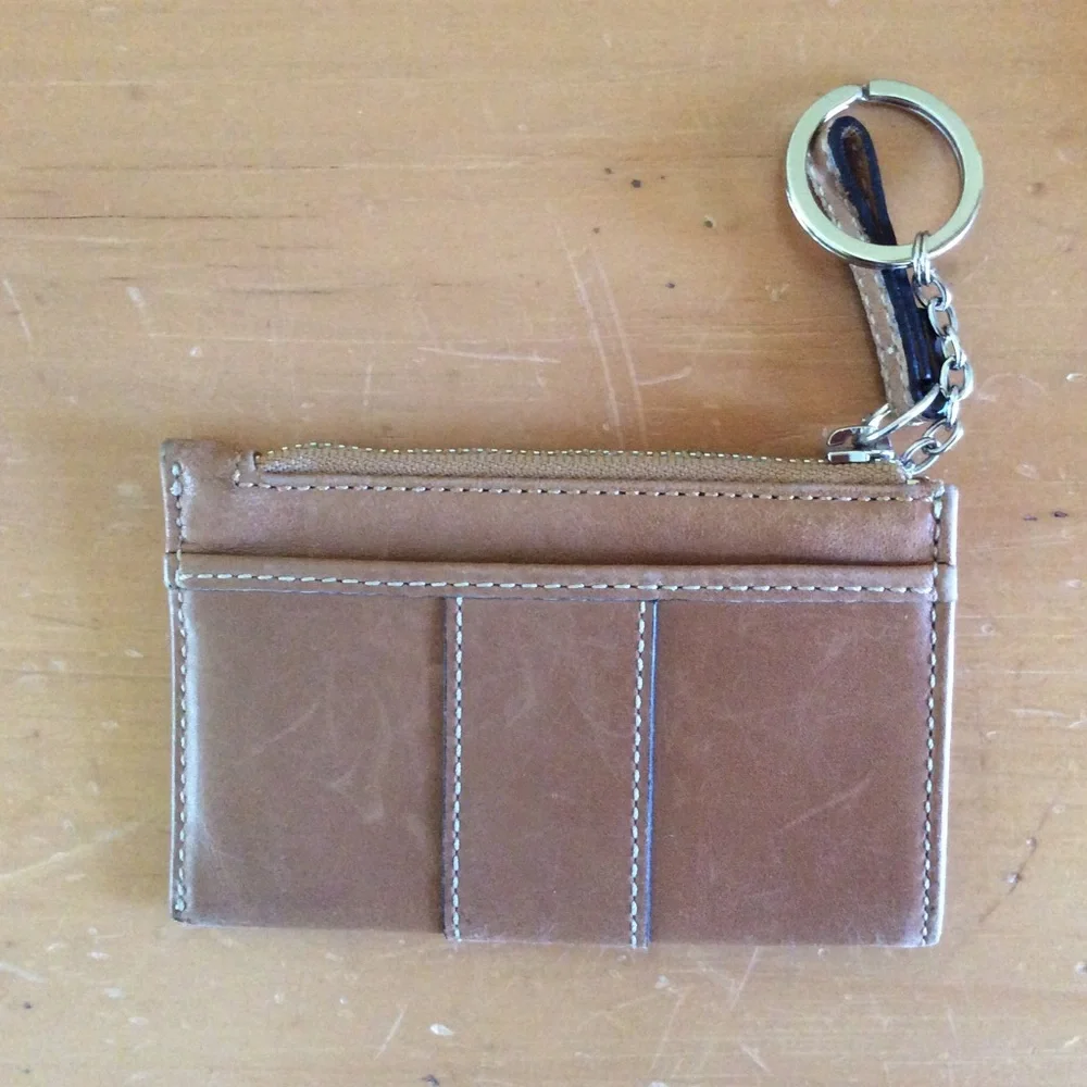 Vintage Coach tan credit card key holder